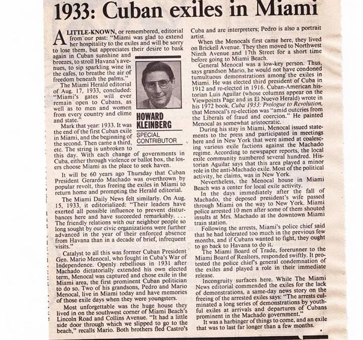 1933: Cuban exiles in Miami